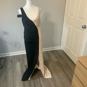 Elegant Black and Cream Gown